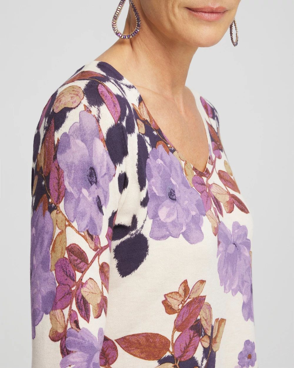 Floral V-Neck Pullover | Chico's